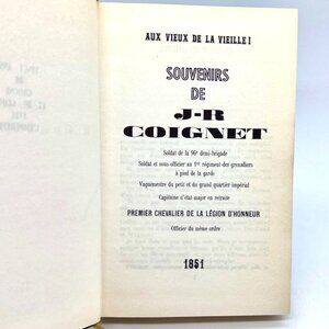 Napoleonic War Memoir Souvenirs De J R Coignet French Hardcover